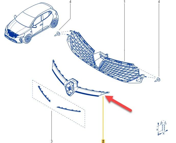 Ön Dış Panjur (Makyajlı Kasa) | Renault Clio 5 (2020-)