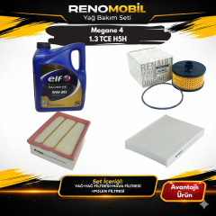 Yağ Bakım Seti (Motor Yağı+Yağ Filtresi+Hava Filtresi+Polen Filtresi) | Renault Megane 4 1.3 TCE H5H